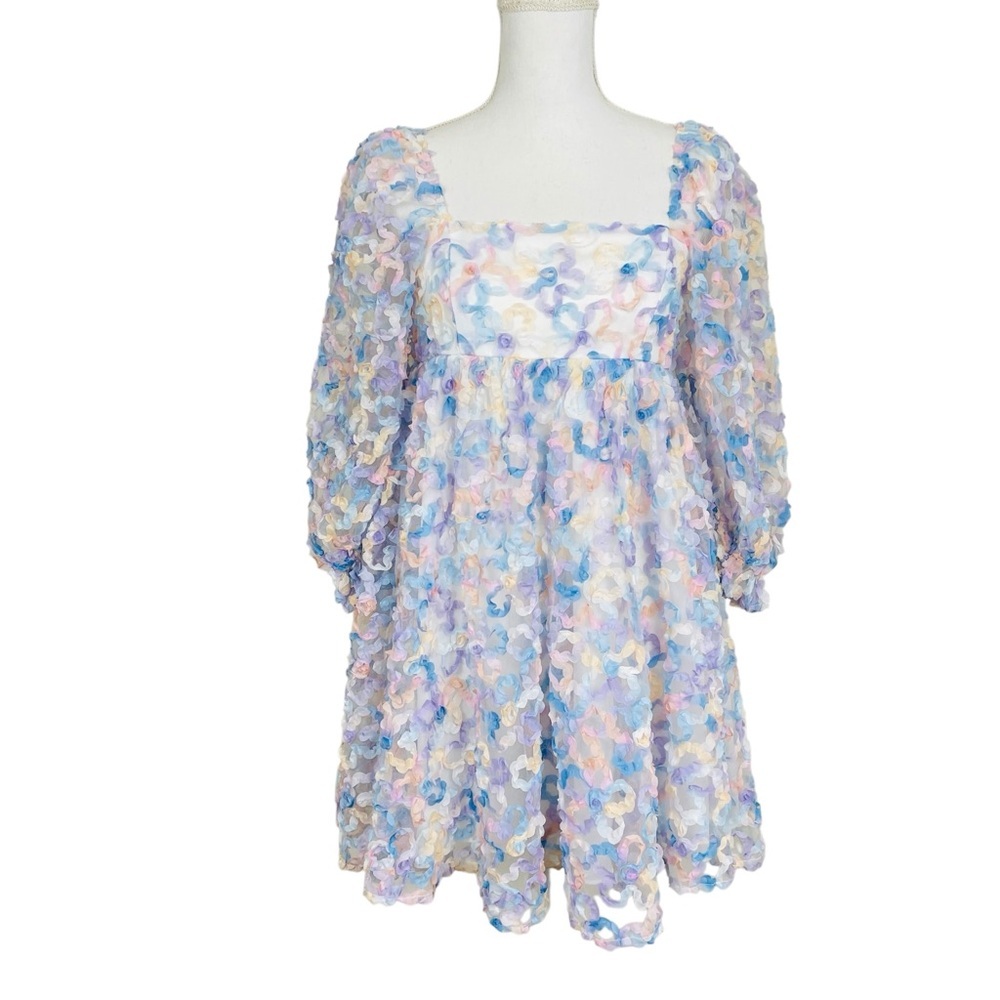 Storia 3D Floral Empire Mini Dress Size Small - Picture 5 of 13